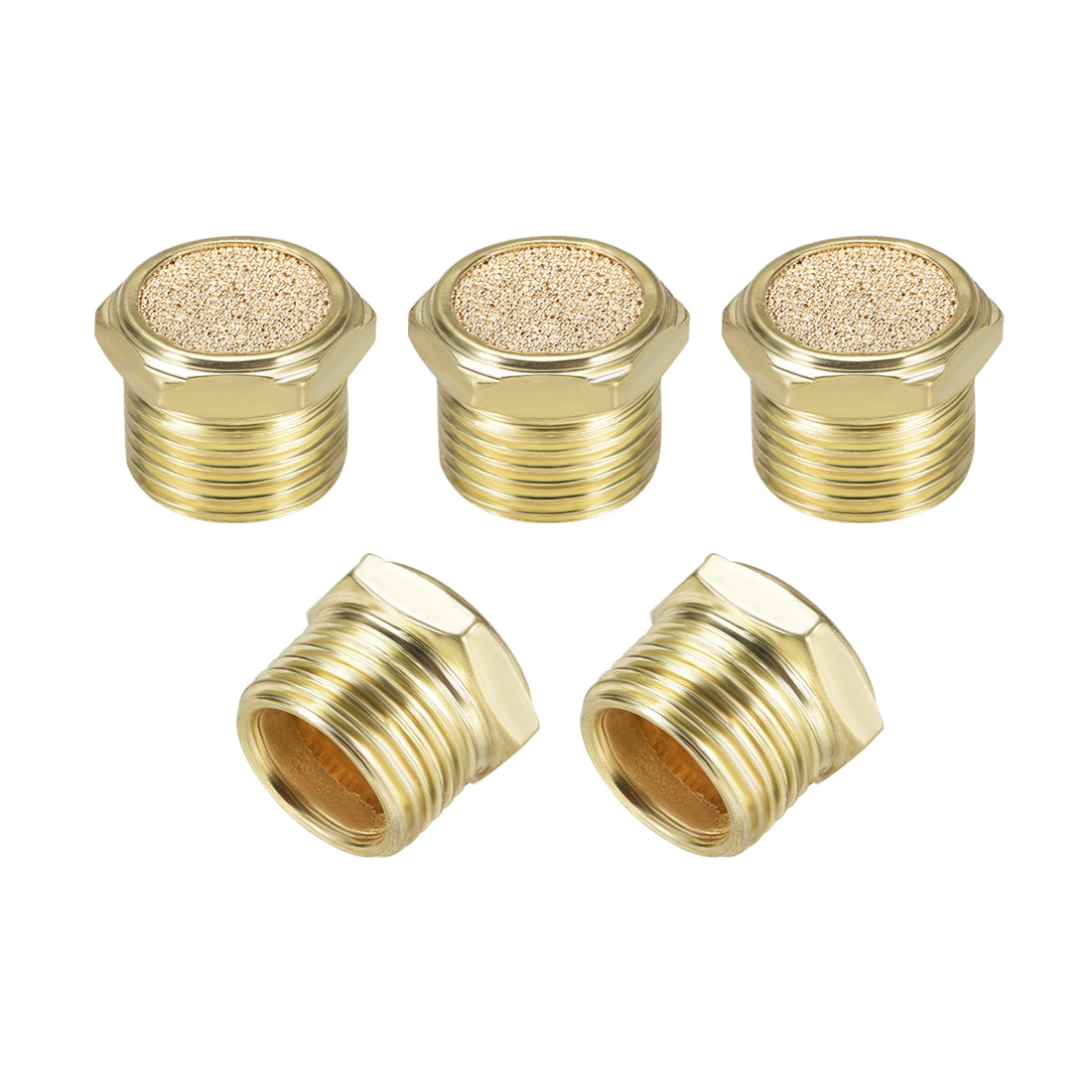 Harfington Exhaust Muffler Flat Pneumatic Air Muffler Air Flow Speed Controller Brass Flow Control Muffler