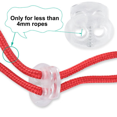 Harfington 50pcs Plastic Spring Cord Locks Double Hole End Rope Fastener Slider