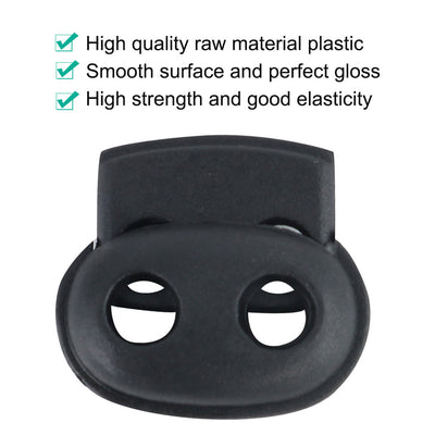 Harfington 50pcs Plastic Spring Cord Locks Double Hole End Rope Fastener Slider