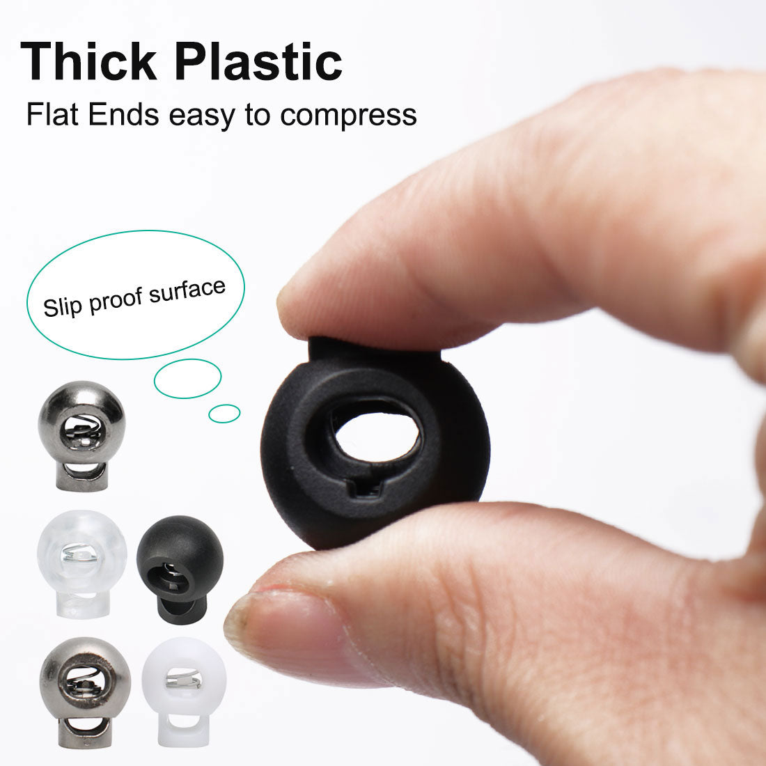 Harfington 40pcs Plastic Cord Lock Stopper Spring End Fastener Organizer