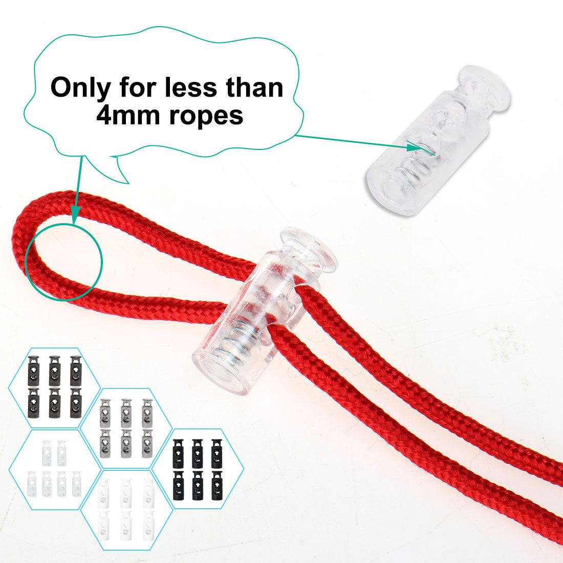 Harfington 6pcs Plastic Cord Lock Stopper End Spring Fastener Organizer