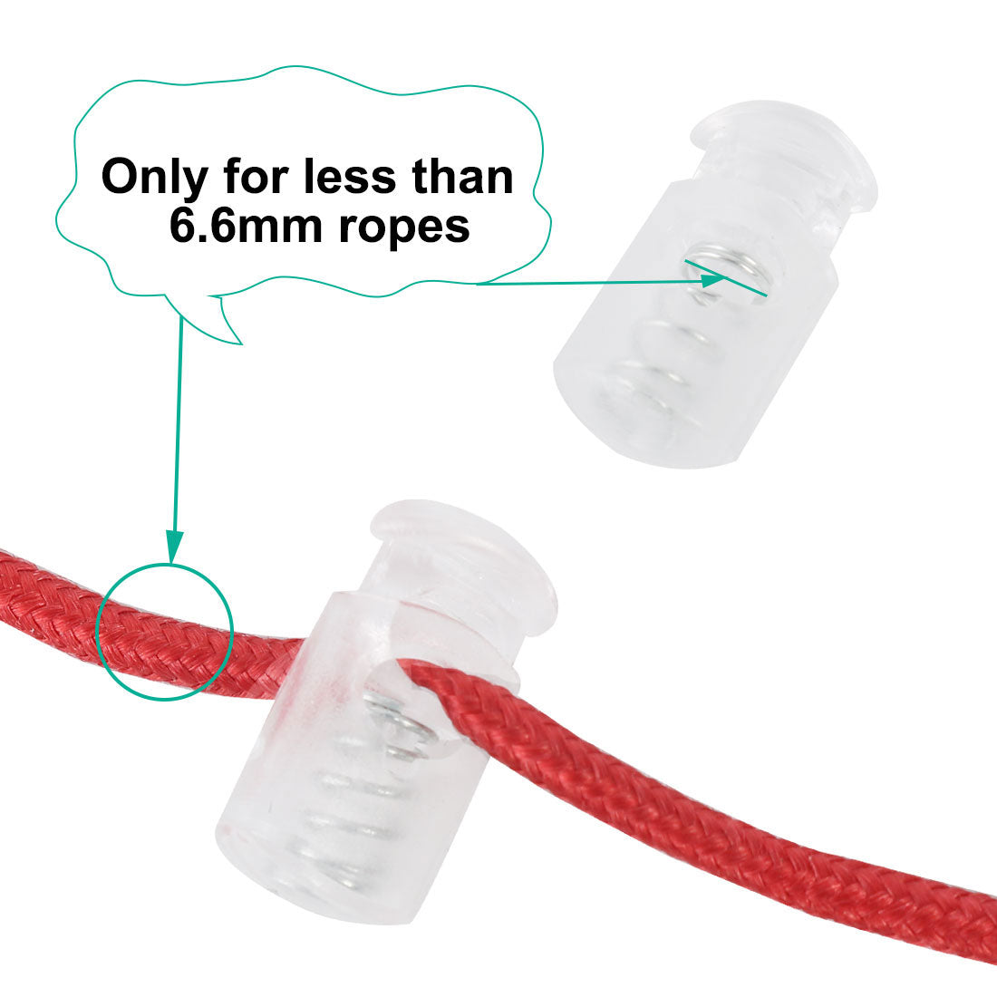 Harfington 6pcs Plastic Cord Lock Stoppers Spring End Toggle Fastener Slider Organizer