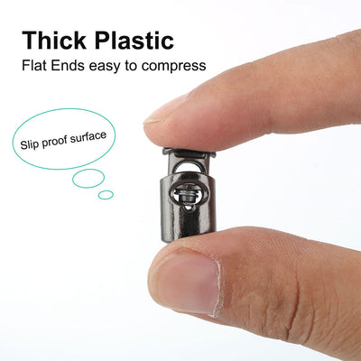 Harfington 6pcs Plastic Cord Lock Stoppers Spring End Toggle Fastener Slider Organizer