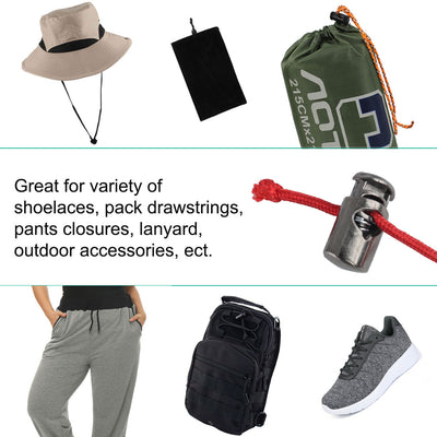 Harfington 6pcs Plastic Cord Lock Stoppers Spring End Toggle Fastener Slider Organizer