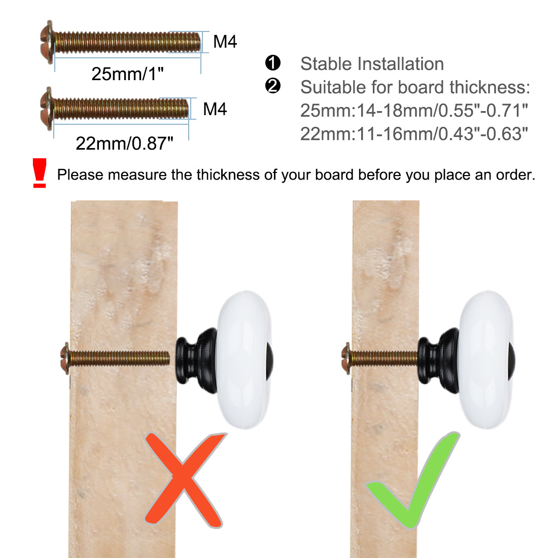 Harfington Ceramic Knob Handle Wood Dresser Wardrobe Cabinet Accessory 8pcs