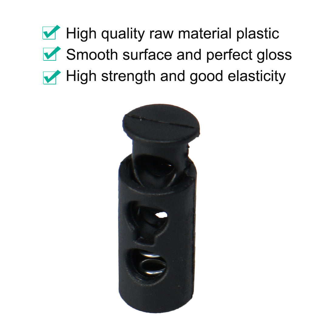 Harfington 8pcs Plastic Spring Cord Locks Double Hole End Stopper Fastener Slider