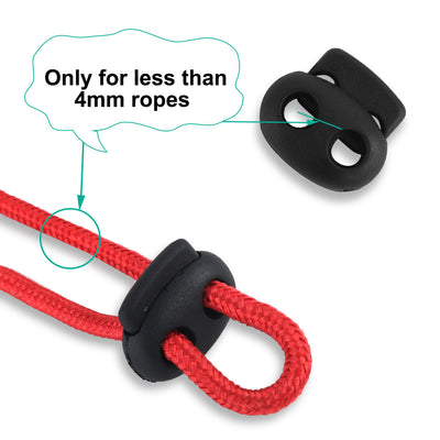 Harfington 10pcs Plastic Spring Cord Locks Double Hole End Rope Fastener Slider