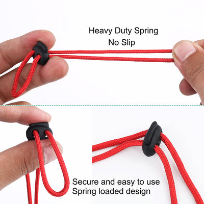 Harfington 10pcs Plastic Spring Cord Locks Double Hole End Rope Fastener Slider