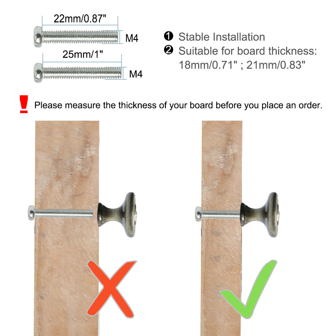 Harfington Zinc Alloy Knob Vintage Round Drawer Pull Handle Cabinet 26mm, 10pcs