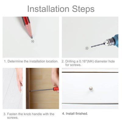 Harfington Drawer Knobs Metal Round Pull Handle for Dresser Cabinet 24mm 10pcs