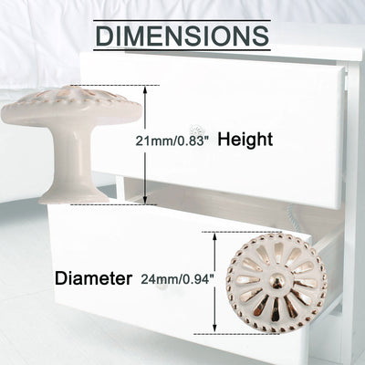 Harfington Drawer Knobs Metal Round Pull Handle for Dresser Cabinet 24mm 10pcs