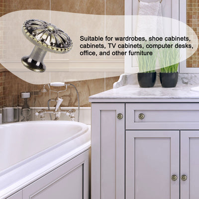 Harfington Drawer Knobs Metal Round Pull Handle for Dresser Cabinet 24mm 10pcs