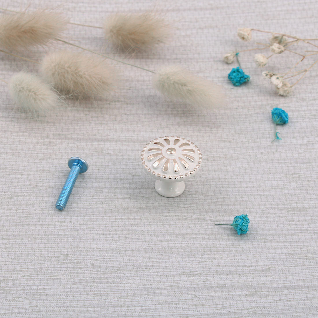 Harfington Drawer Knobs Metal Round Pull Handle for Dresser Cabinet 24mm 10pcs