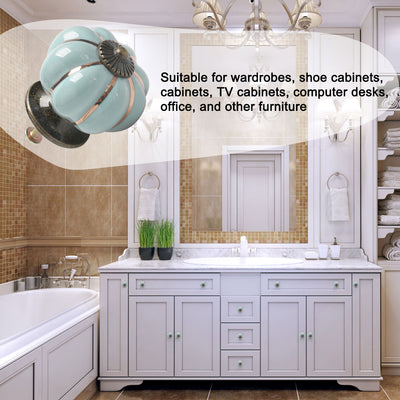 Harfington Ceramic Vintage Knob Pumpkin Handle Cupboard Wardrobe Drawer Dresser