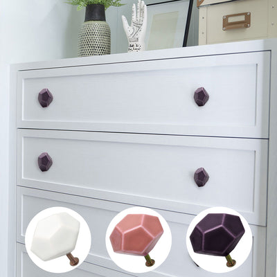 Harfington Ceramic Vintage Knob Geometry Drawer Pull Handle Cupboard Wardrobe Door