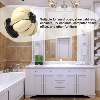 Harfington Ceramic Vintage Knob Drawer Dresser Pumpkin Handle Wardrobe Cupboard 4pcs