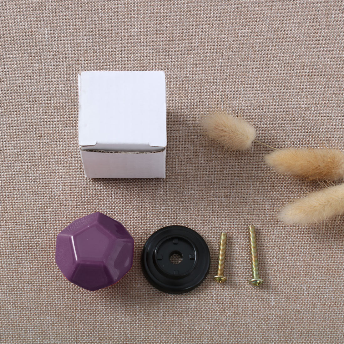 Harfington Ceramic Vintage Knob Geometry Drawer Pull Handle Cupboard Wardrobe 4pcs