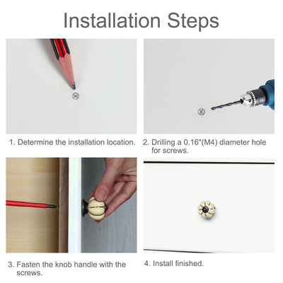 Harfington Ceramic Vintage Knob Dresser Pumpkin Pull Handle Cupboard Wardrobe 8pcs