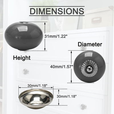 Harfington Ceramic Vintage Knob Drawer Round Handle Cupboard Wardrobe Dresser 4pcs