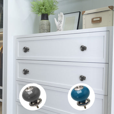 Harfington Ceramic Vintage Knob Drawer Round Handle Cupboard Wardrobe Dresser 4pcs