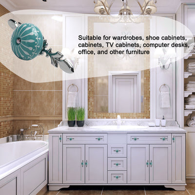 Harfington Ceramic Vintage Knob Drawer Pull Handles Cupboard Wardrobe 6pcs