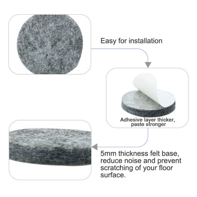 Harfington Felt Pads Grippers Round Self Stick Anti Slip 36pcs