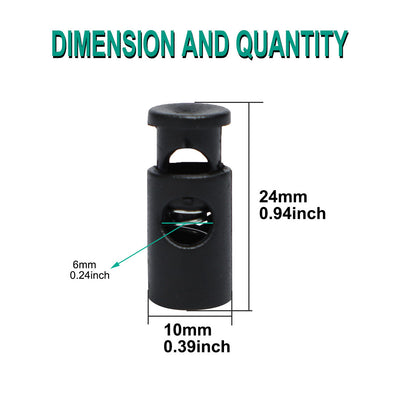 Harfington 12pcs Plastic Cord Lock Stoppers Spring Toggle Fastener Organizer