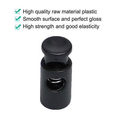 Harfington 12pcs Plastic Cord Lock Stoppers Spring Toggle Fastener Organizer