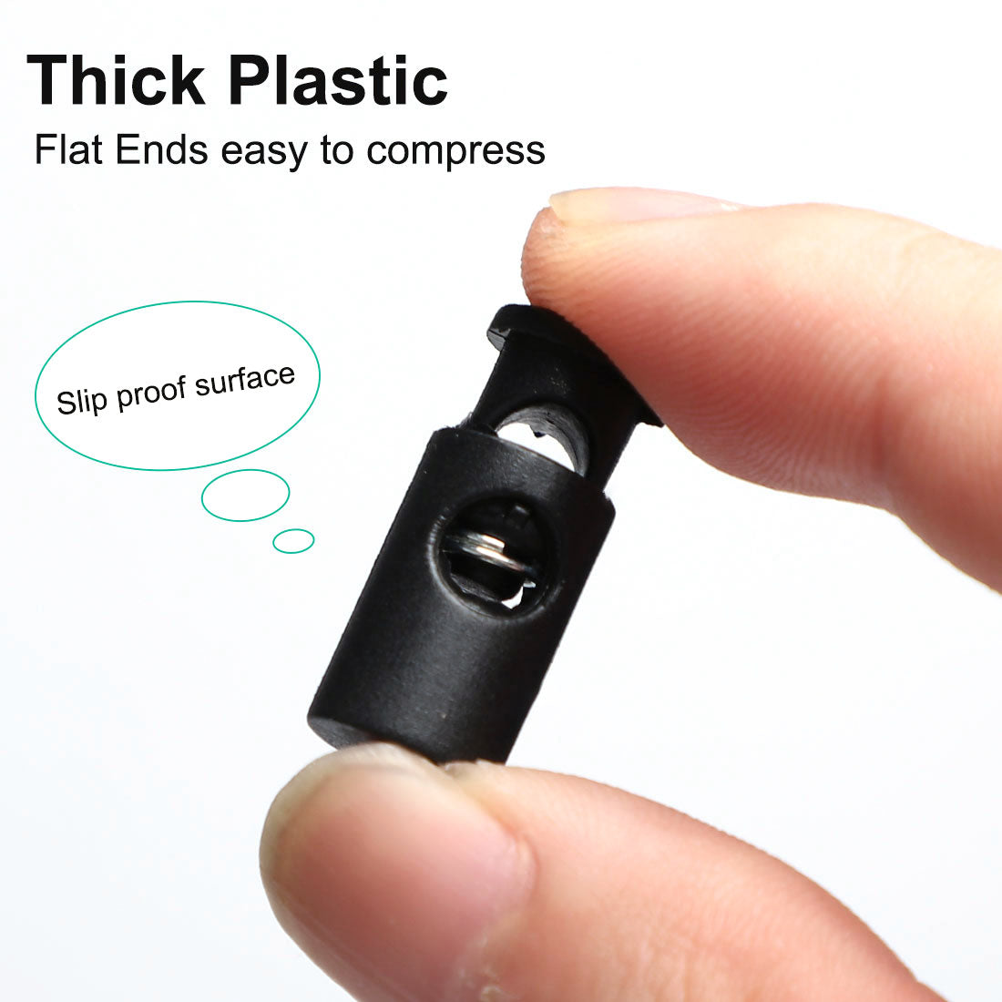 Harfington 12pcs Plastic Cord Lock Stoppers Spring Toggle Fastener Organizer