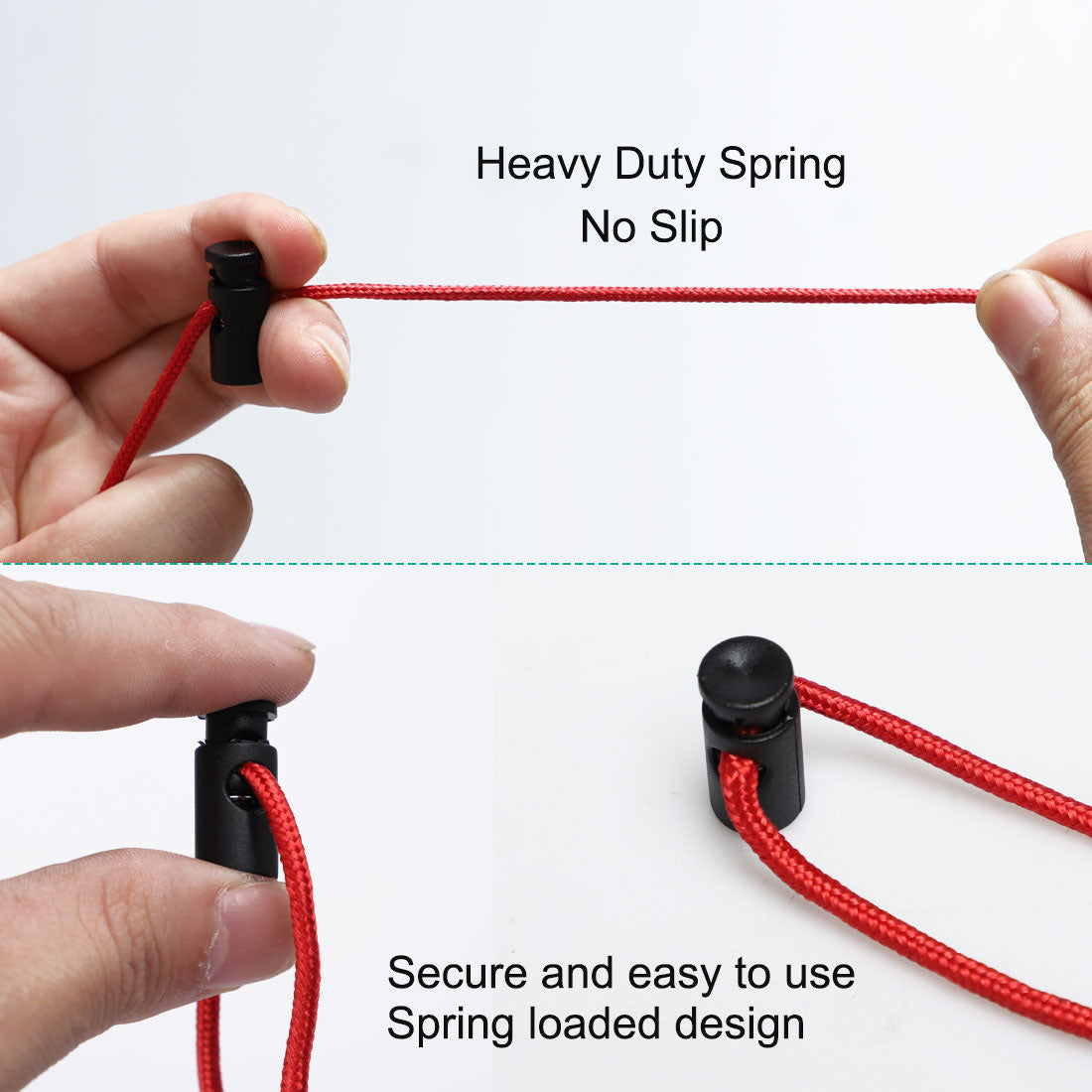 Harfington 12pcs Plastic Cord Lock Stoppers Spring Toggle Fastener Organizer