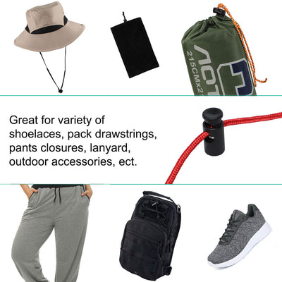 Harfington 12pcs Plastic Cord Lock Stoppers Spring Toggle Fastener Organizer