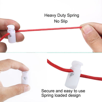 Harfington 25pcs Plastic Cord Lock Stoppers Spring End Toggle Fastener Organizer