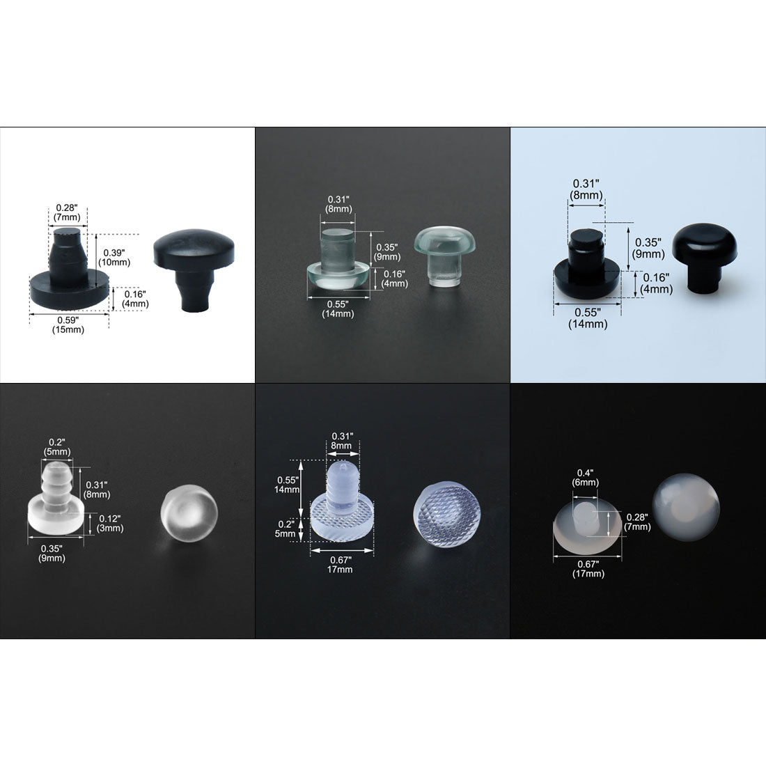 Harfington 16pcs Stem Bumpers Glide, Patio Outdoor Furniture Glass Table Top Anti-collision