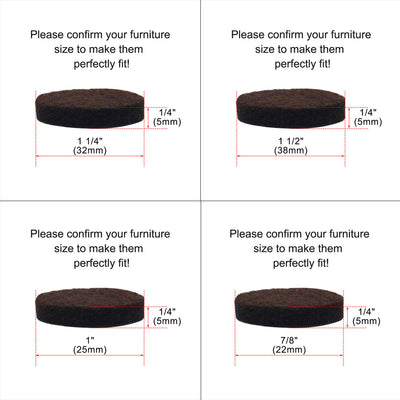 Harfington Home Felt Furniture Feet Pads Round Self Adhesive Floor Protector 16pcs