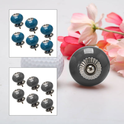 Harfington Ceramic Vintage Knob Drawer Round Handle Cupboard Wardrobe Dresser 6pcs