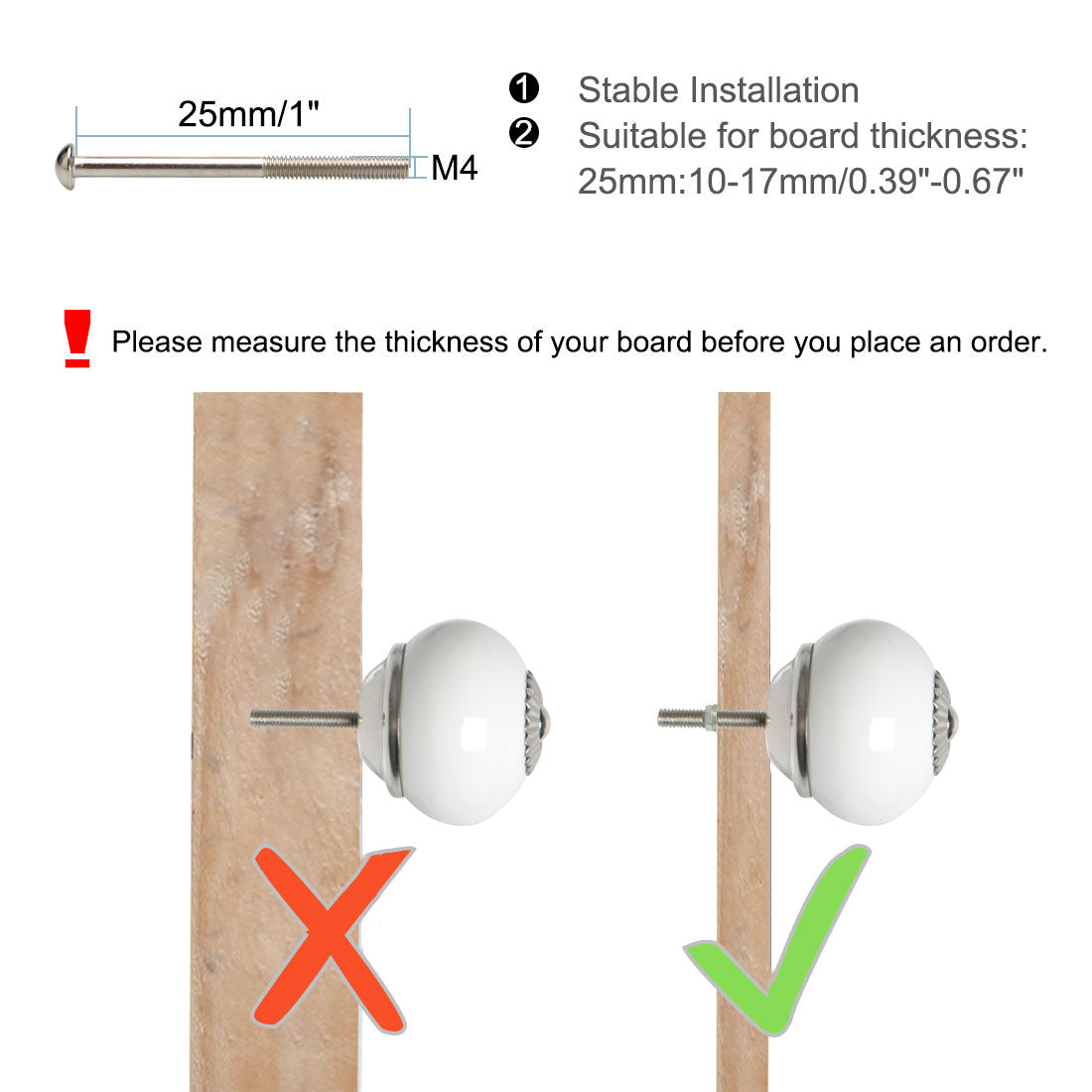 Harfington Ceramic Vintage Knob Drawer Round Pull Handle Wardrobe Dresser Door 6pcs