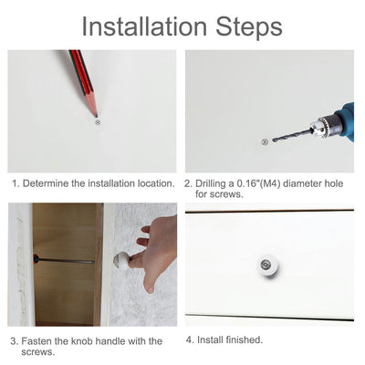 Harfington Ceramic Vintage Knob Drawer Round Pull Handle Wardrobe Dresser Door 6pcs