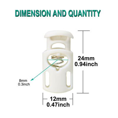 Harfington 20pcs Plastic Cord Lock Stopper Spring Toggle Fastener Slider Organizer
