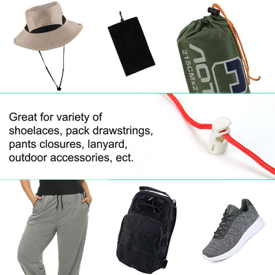 Harfington 20pcs Plastic Cord Lock Stopper Spring Toggle Fastener Slider Organizer