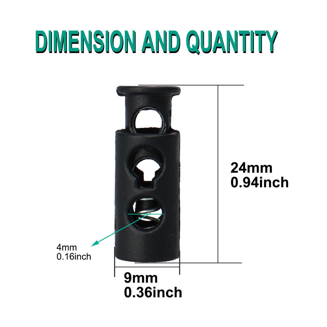 Harfington 20pcs Plastic Spring Cord Locks Double Hole End Stoppers Fastener Slider
