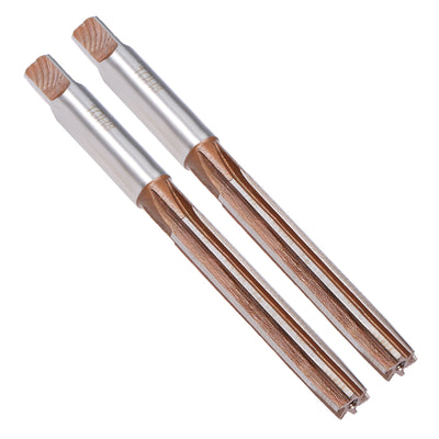 Harfington Straight Shank H8 Chucking Reamer 6 Flutes Hand Milling Cutter Tool 2Pcs