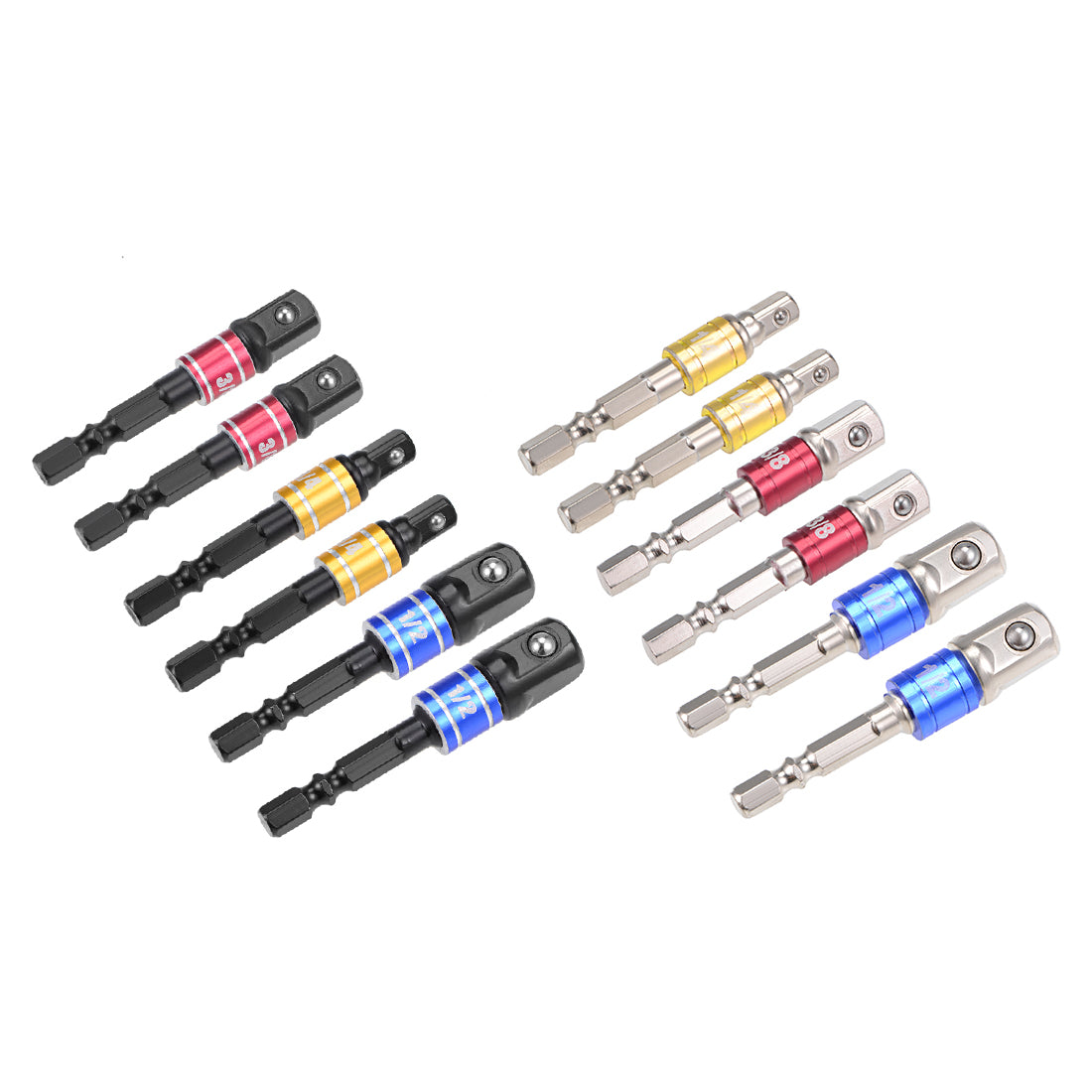 Harfington Square Driver Extension Impact Grade Socket Adapter Set, Hex Shank Bit for Power Drills