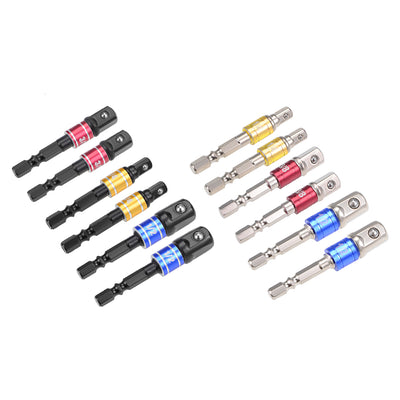 Harfington Square Driver Extension Impact Grade Socket Adapter Set, Hex Shank Bit for Power Drills