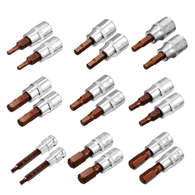Harfington Hex Bit Socket, S2 Steel Bits, CR-V Sockets For Hand Use Only