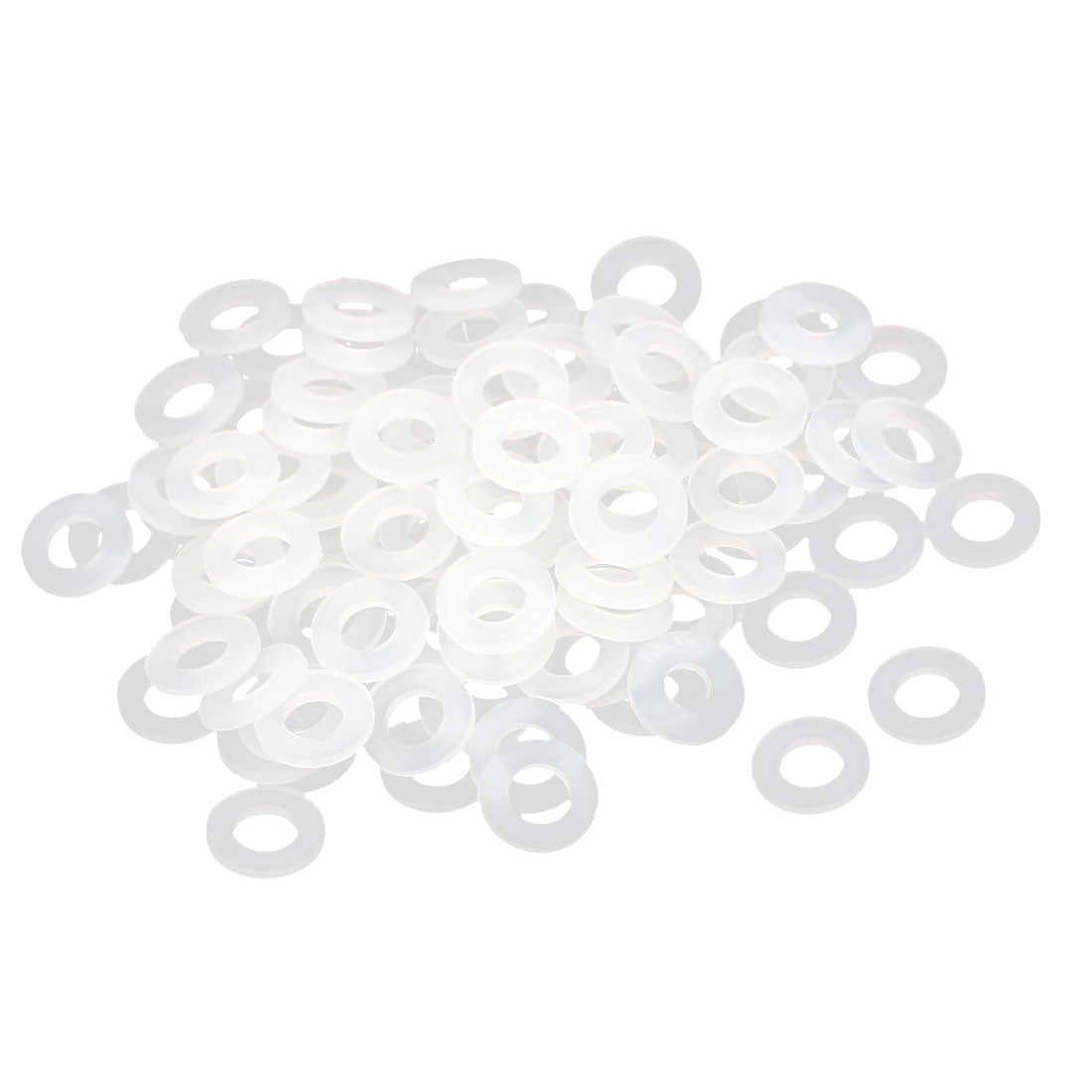 Harfington PE Plastic Insulation Flat Spacer Washers Gasket Rings, Clear, Pack of 100