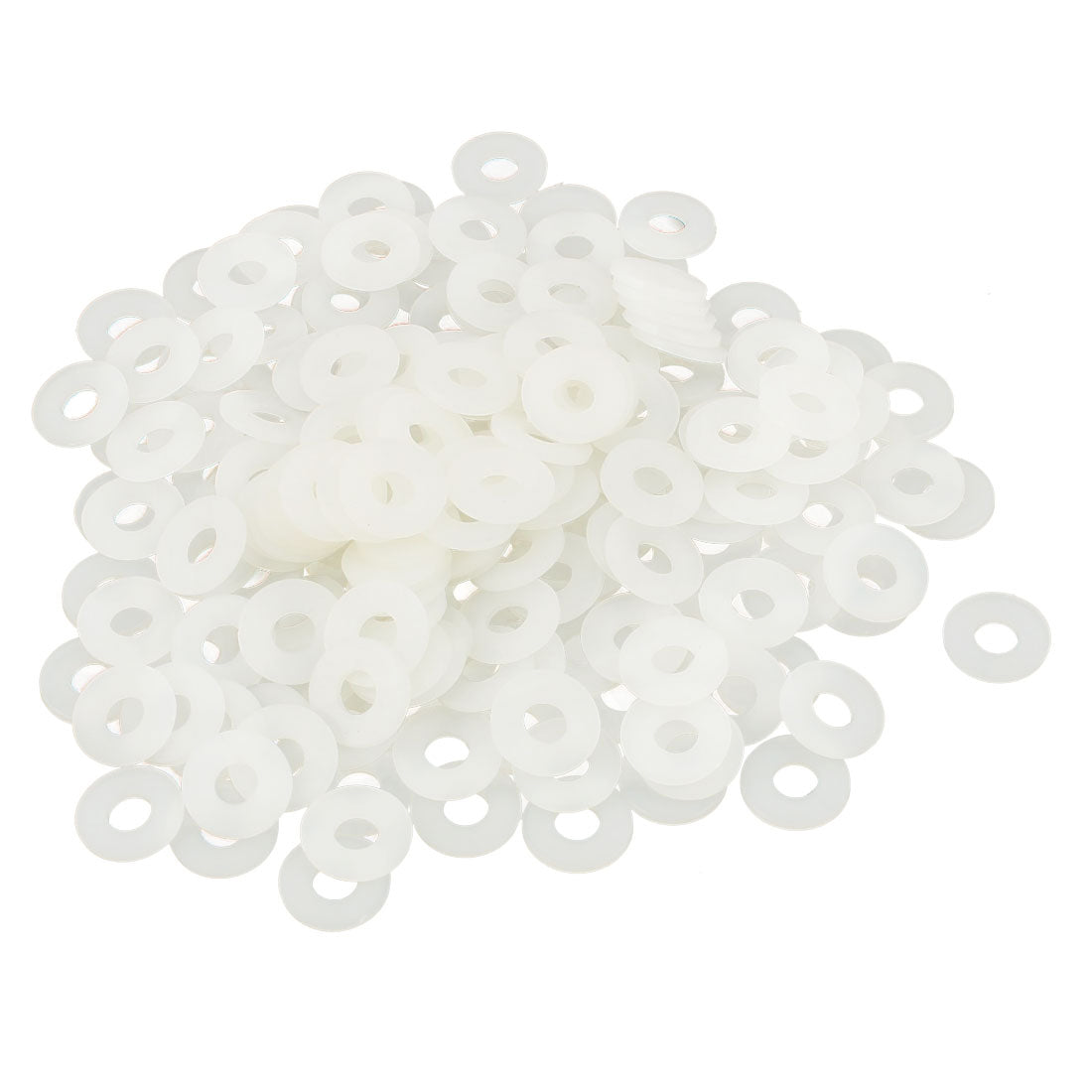 Harfington Nylon Insulation Flat Spacer Washers Gasket Rings, Clear, Pack of 200