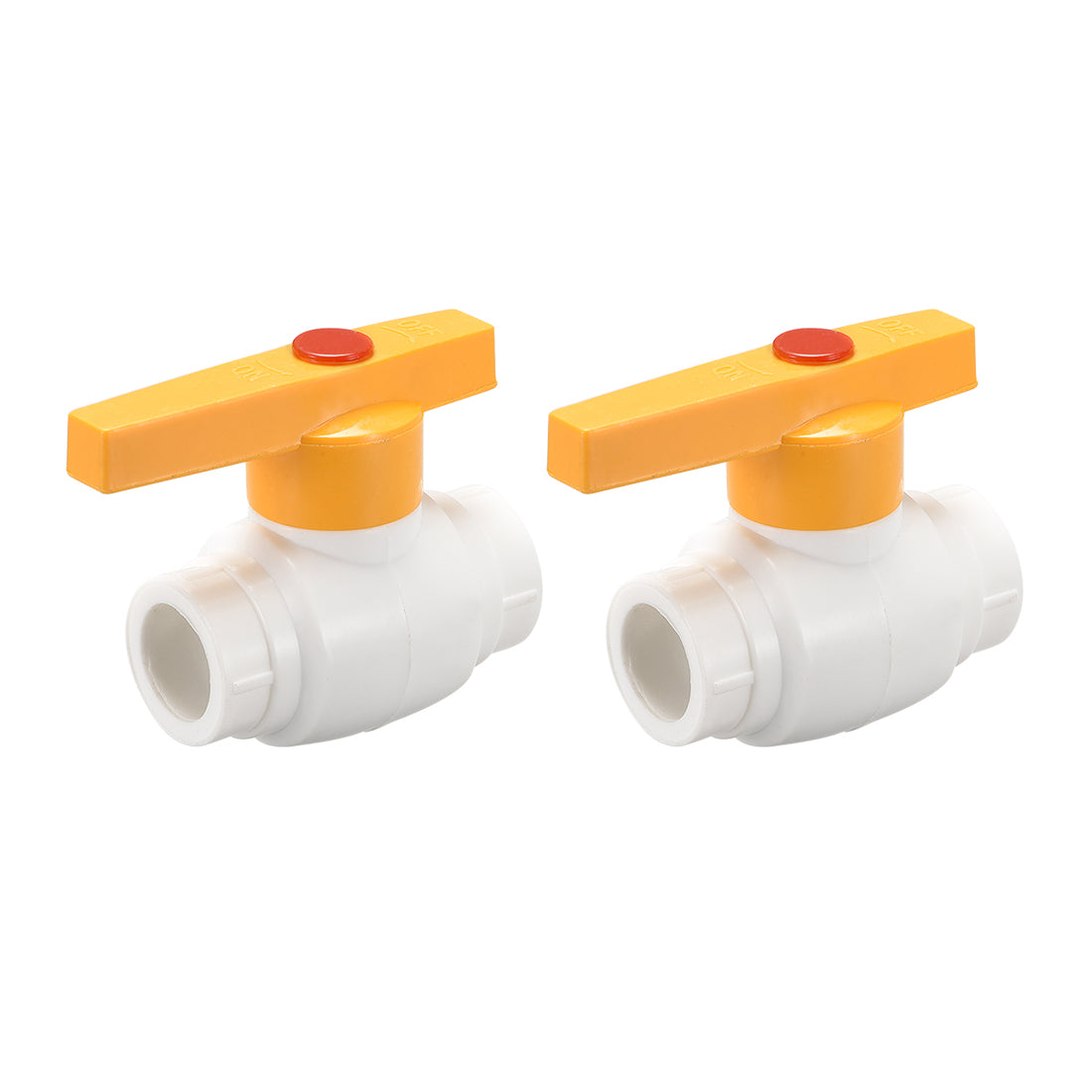 Harfington Ball Valve, Diameter, Socket Type, for Control Water Flow, PPR White Yellow 2Pcs