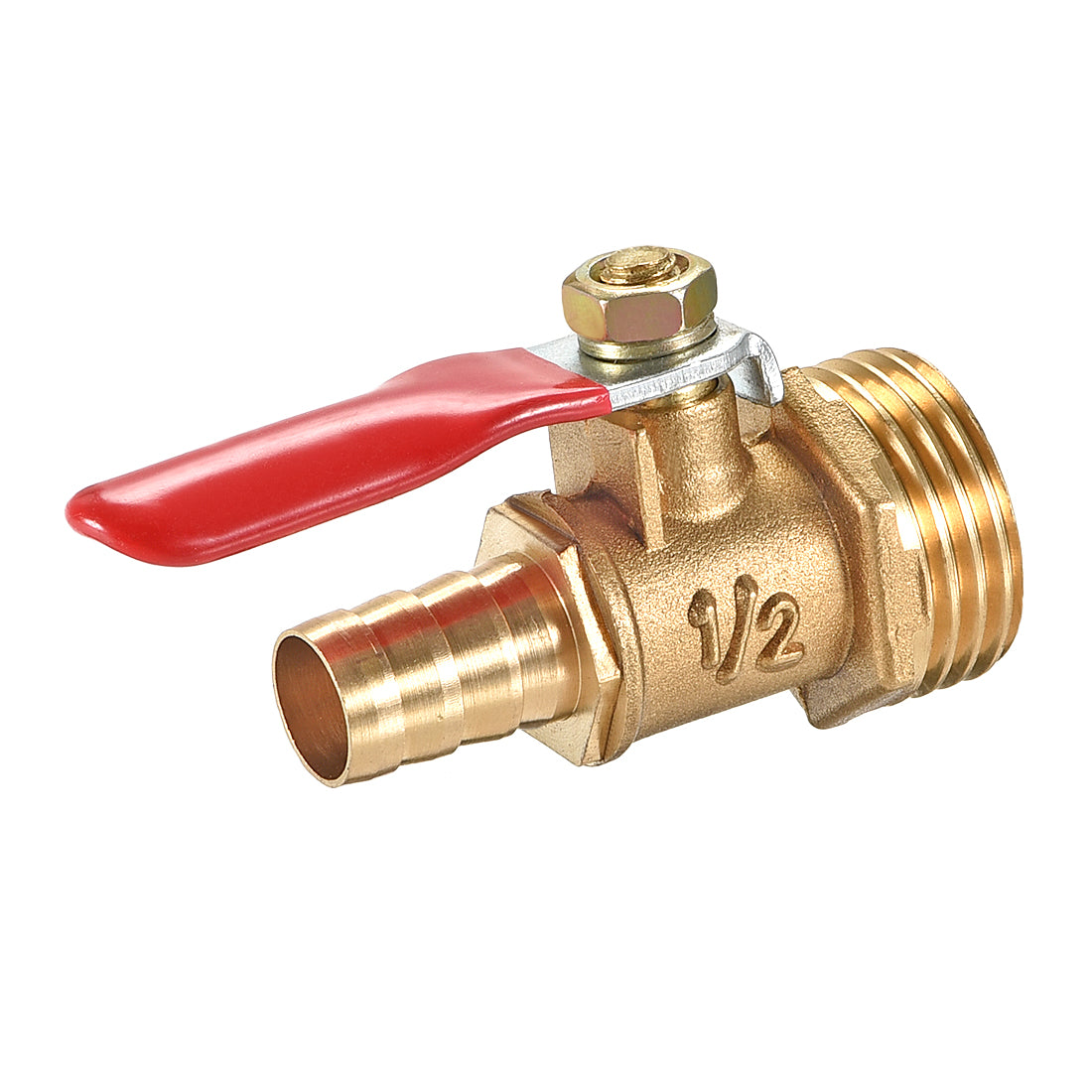 Harfington Brass Air Ball Valve Shut-off Switch Male to Hose Barb Pipe Tubing Fitting Coupler 180 Degree Operation Handle