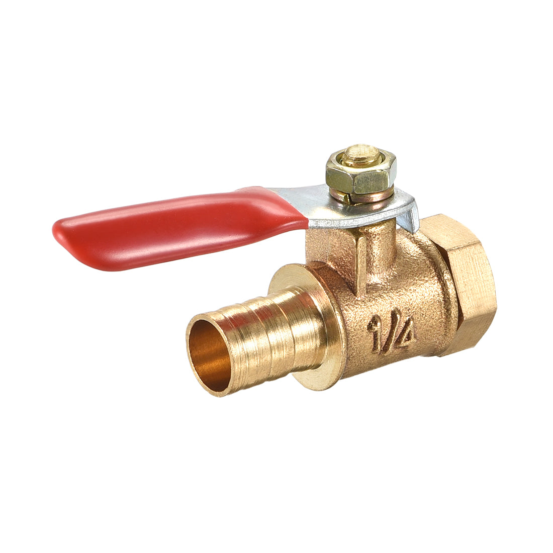Harfington Brass Air Ball Valve Shut-off Switch Female to Hose Barb Pipe Tubing Fitting Coupler 180 Degree Operation Handle