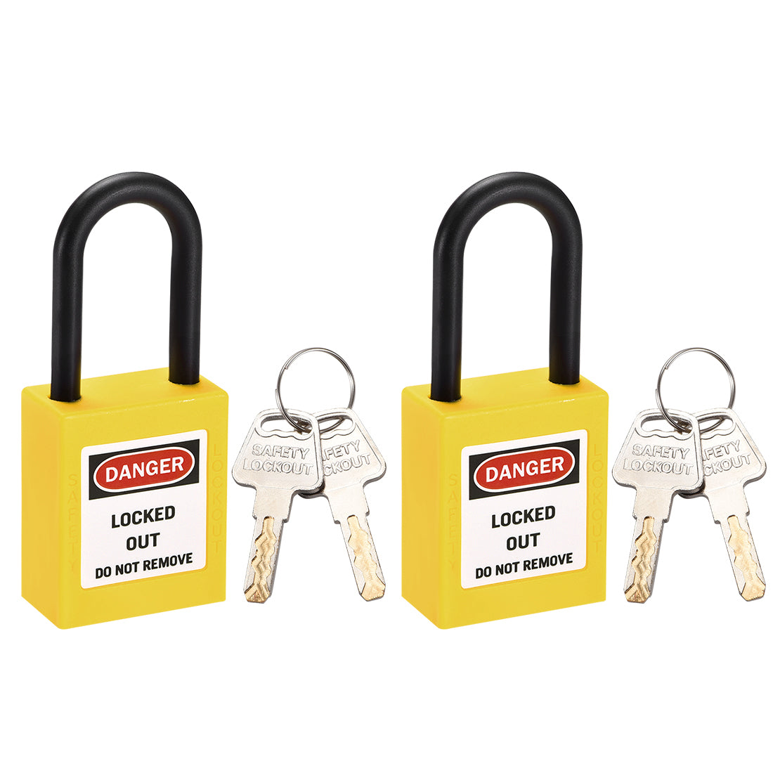 Harfington Lockout Tagout Padlock 38mm Nylon Shackle Keyed Different 2Pcs